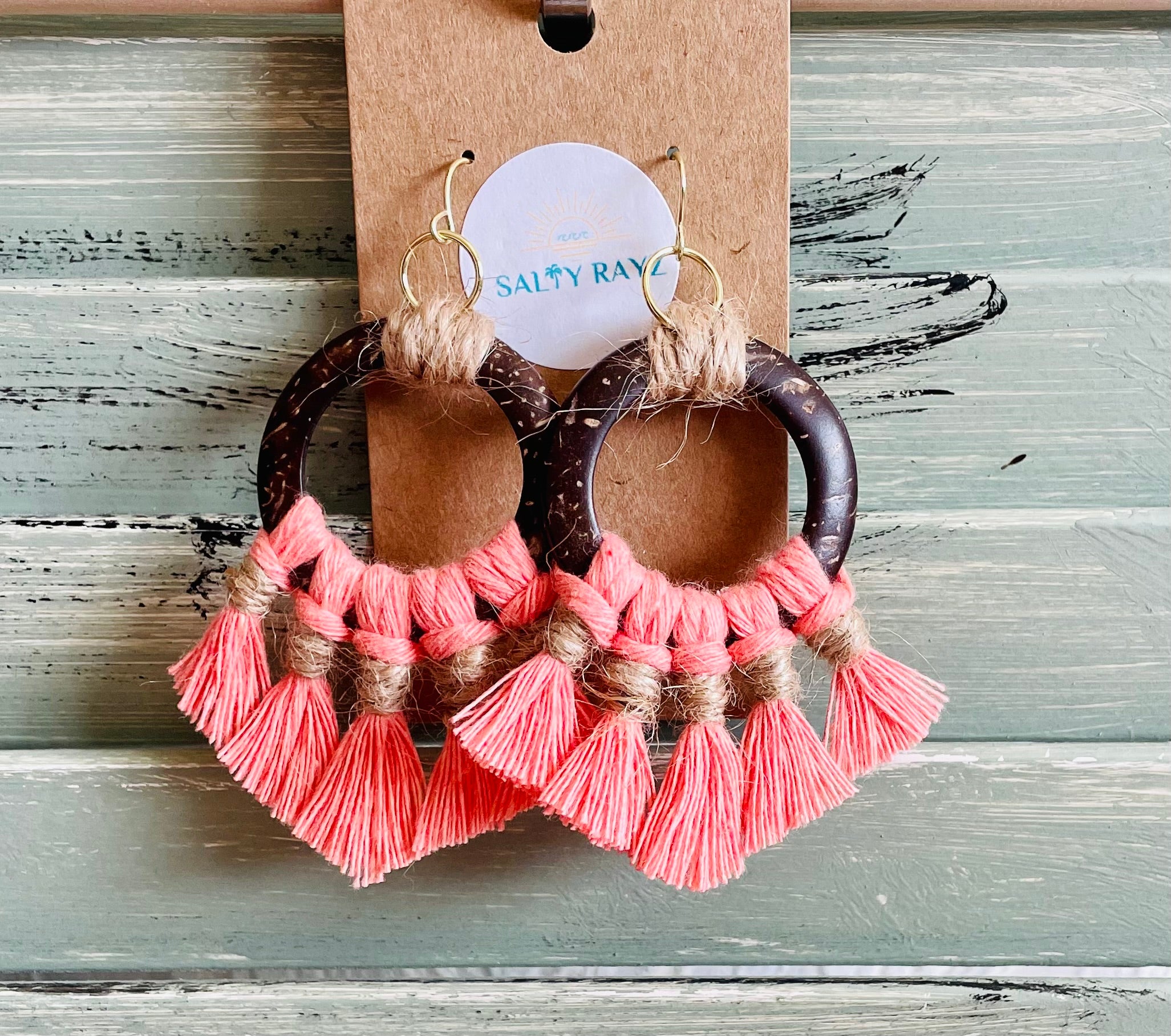 Macrame Earrings -Coconut Bay Sz: Medium