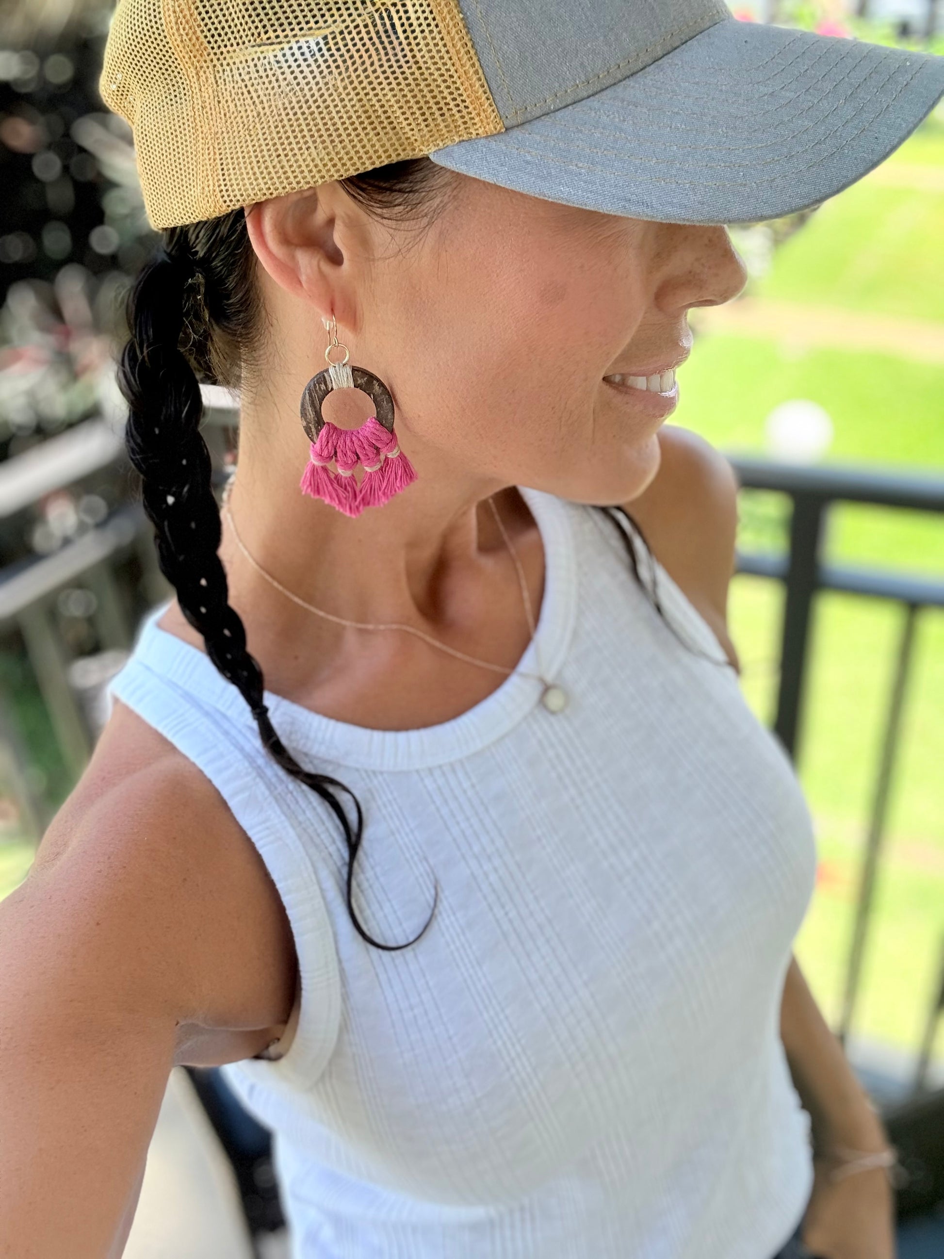 Macrame Earrings -Coconut Bay Sz: Medium