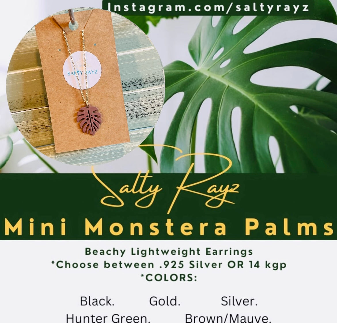 Mini Monstera Collection: Necklaces