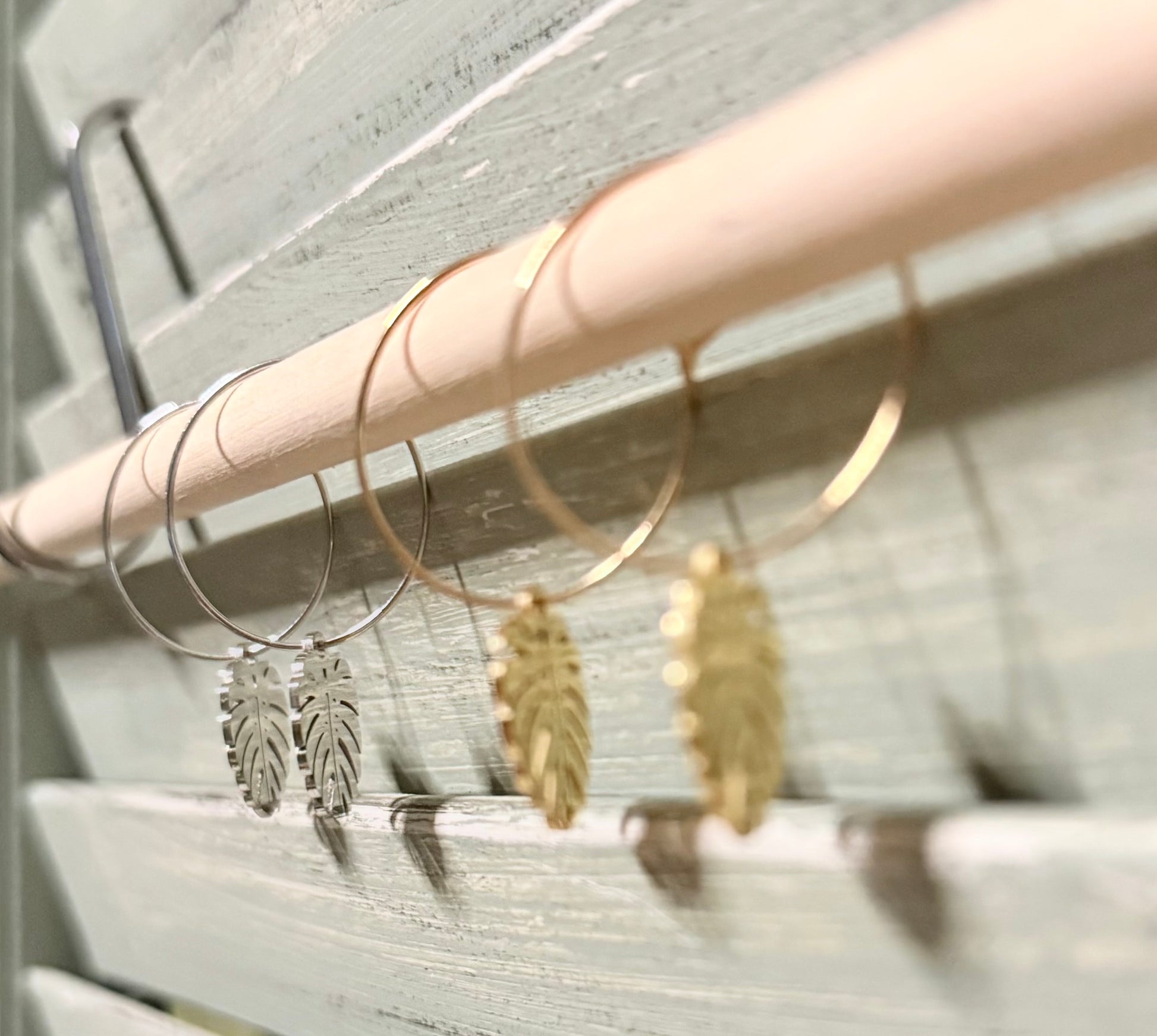 Coastal Palm Hoop Earrings