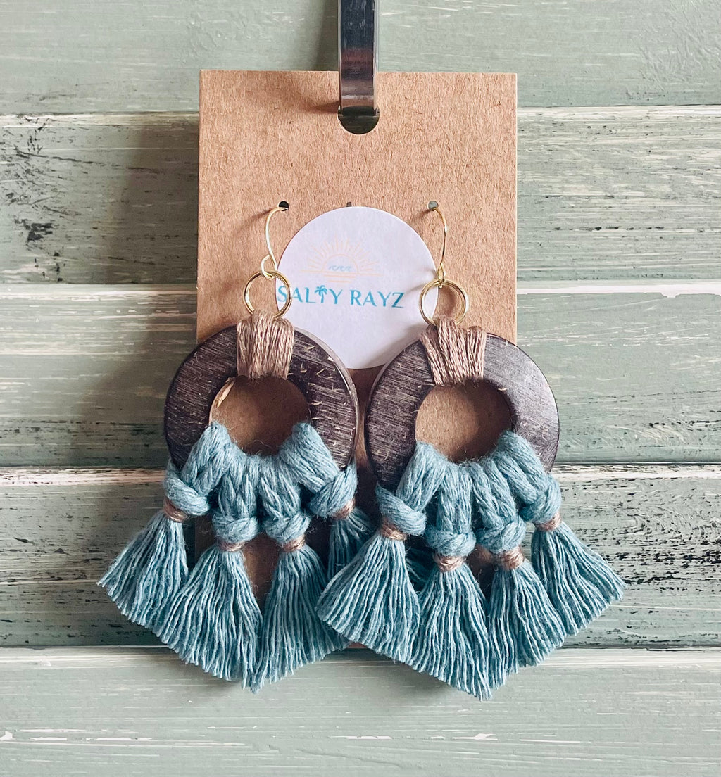 Macrame Earrings -Coconut Bay Sz: Medium