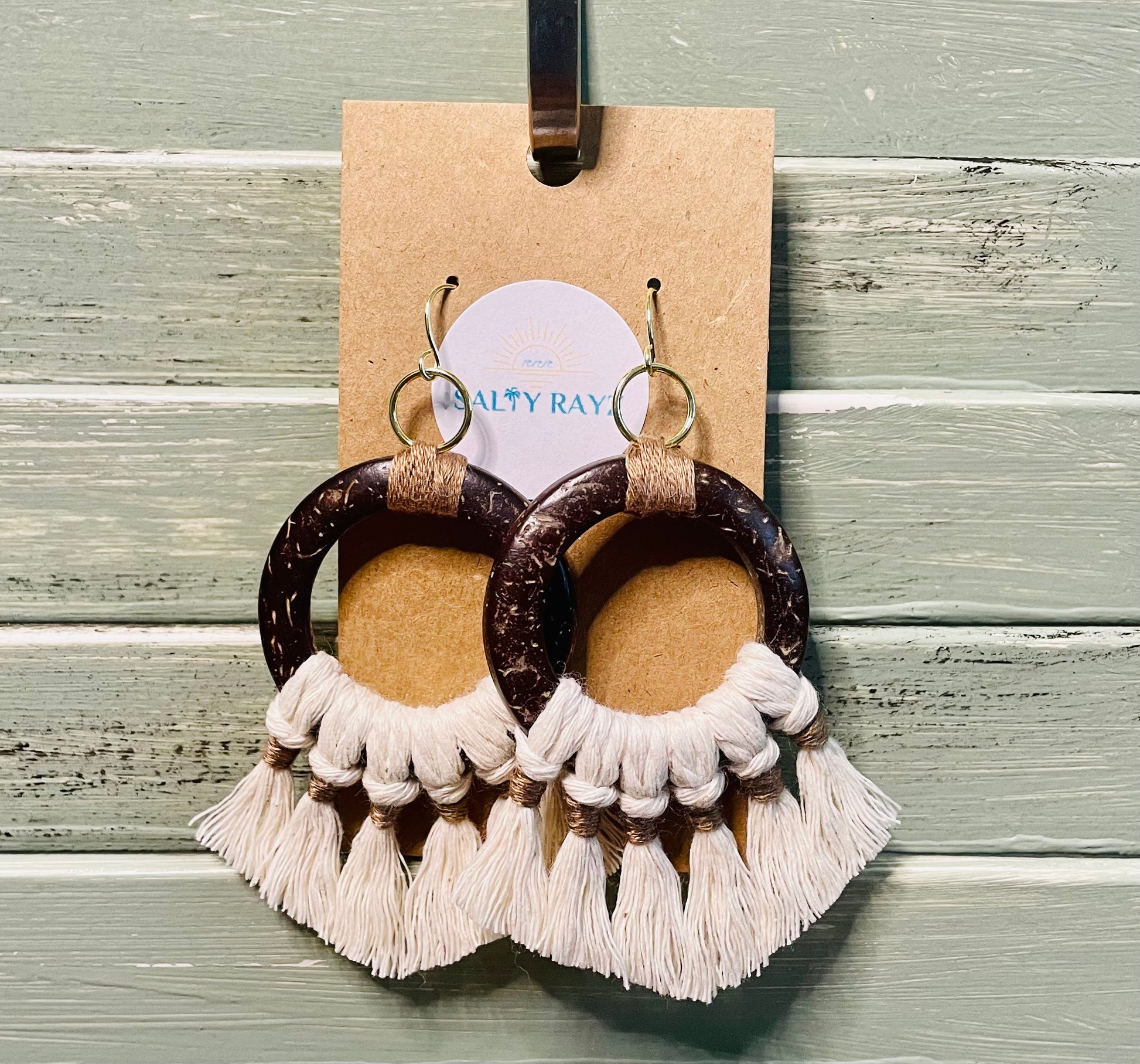 Macrame Earrings -Coconut Bay Sz: Medium