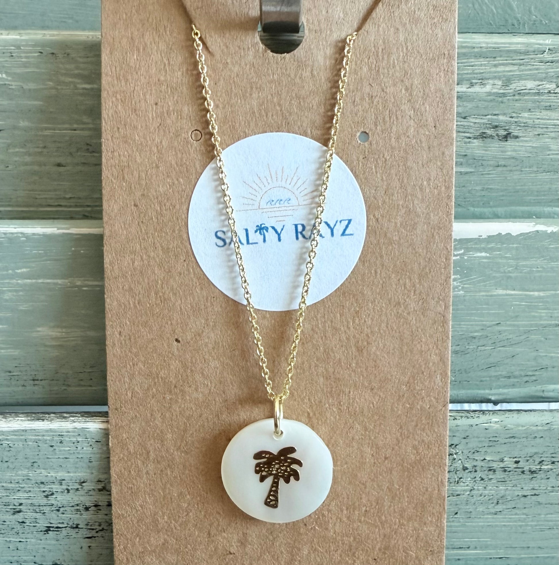 Fresh Water Shell Necklace: Palm Tree