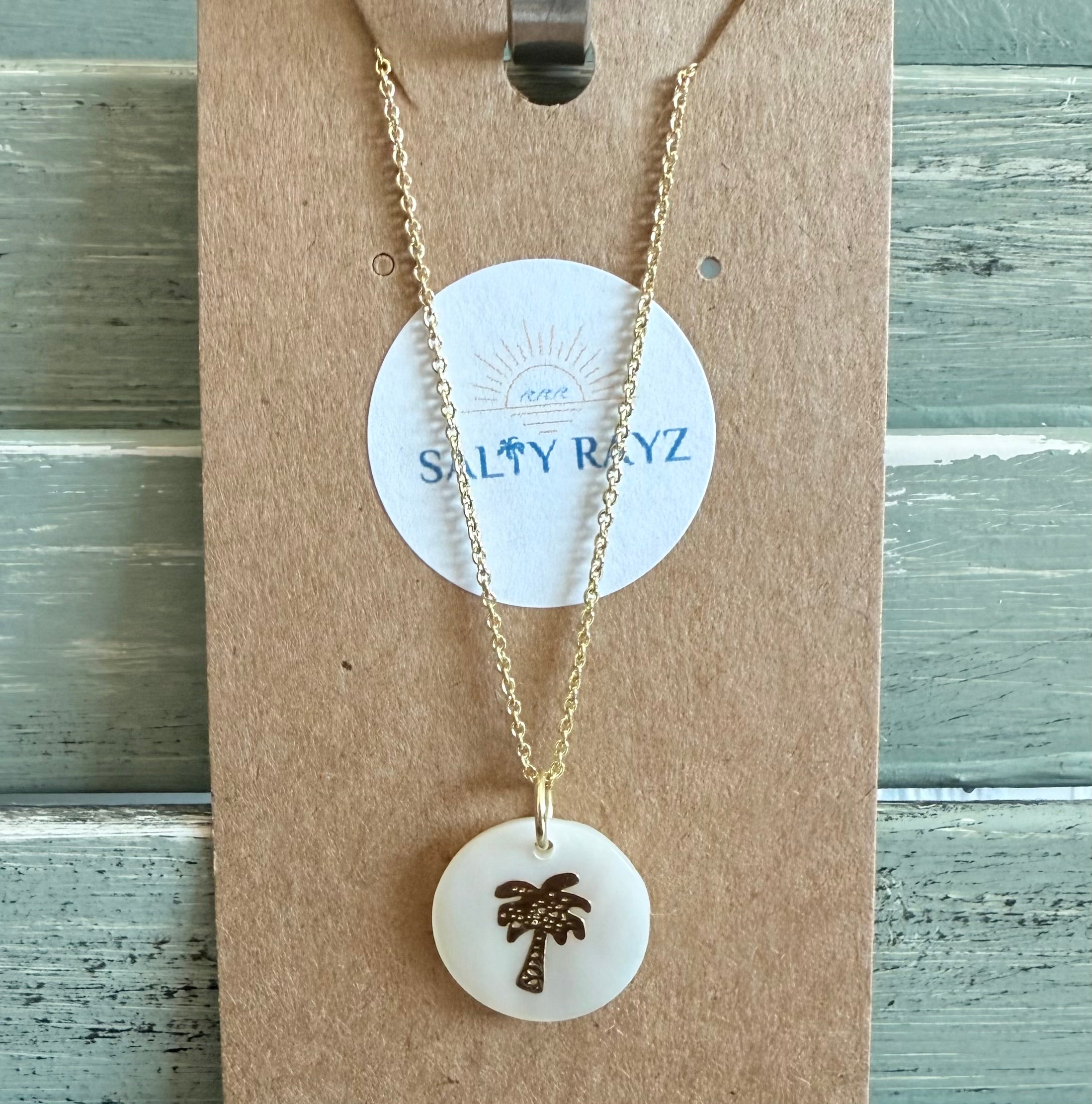 Fresh Water Shell Necklace: Palm Tree