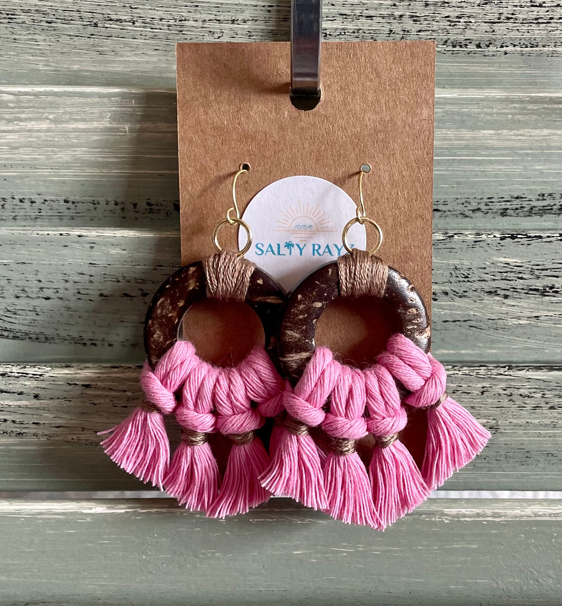 Macrame Earrings -Coconut Bay Sz: Medium