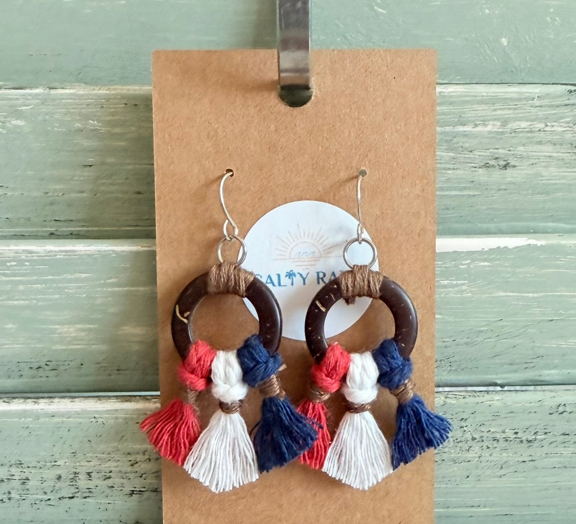 Macrame Earrings -Coconut Bay Sz: Medium