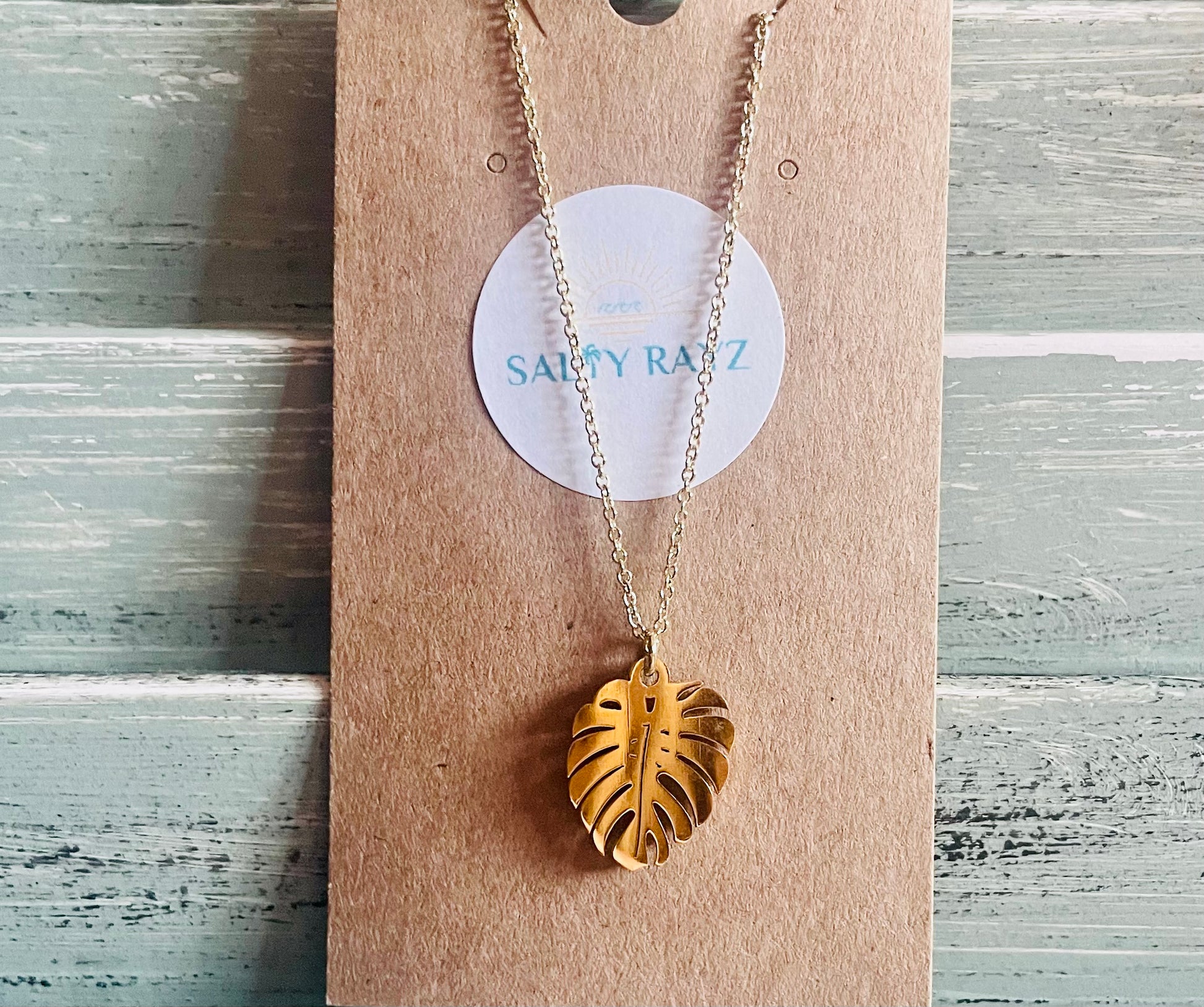 Monstera Palm Necklace
