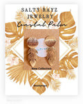 Brushed Coastal Palm Stud Earrings: Large