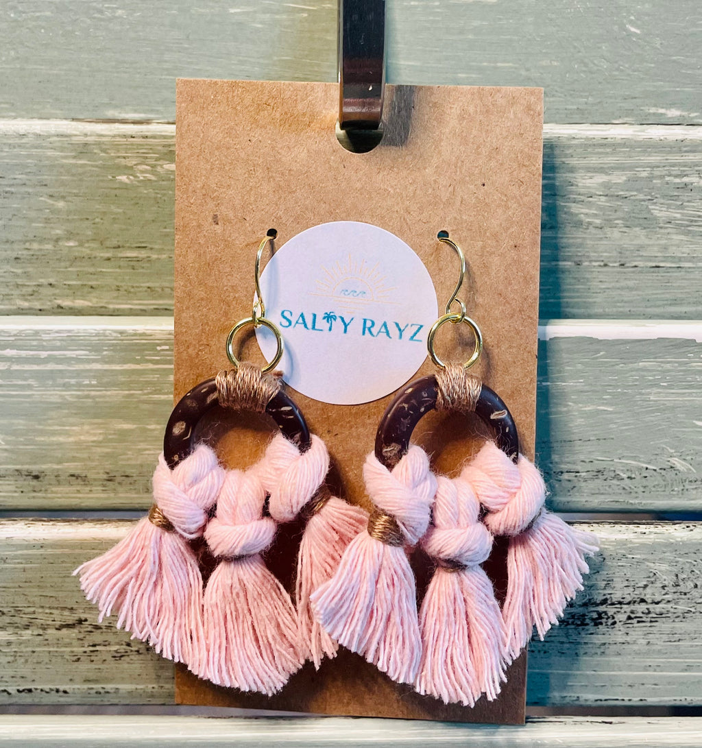Macrame Earrings -Coconut Bay Sz: Medium