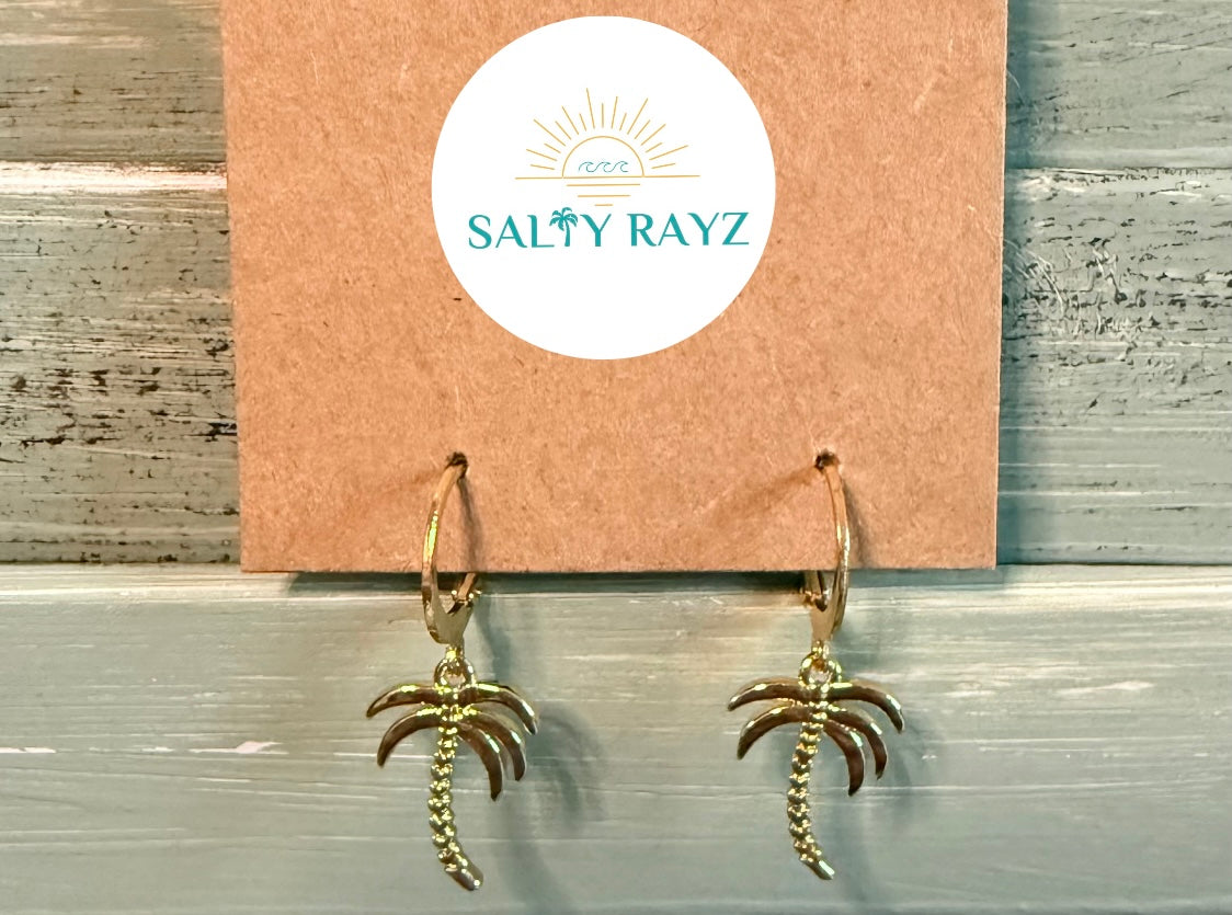 Palm Tree Coast Leverback Earrings