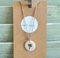 Fresh Water Shell Necklace Silver: Palm Tree
