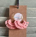 Macrame Earrings -Fringe Hoops Sz: Small