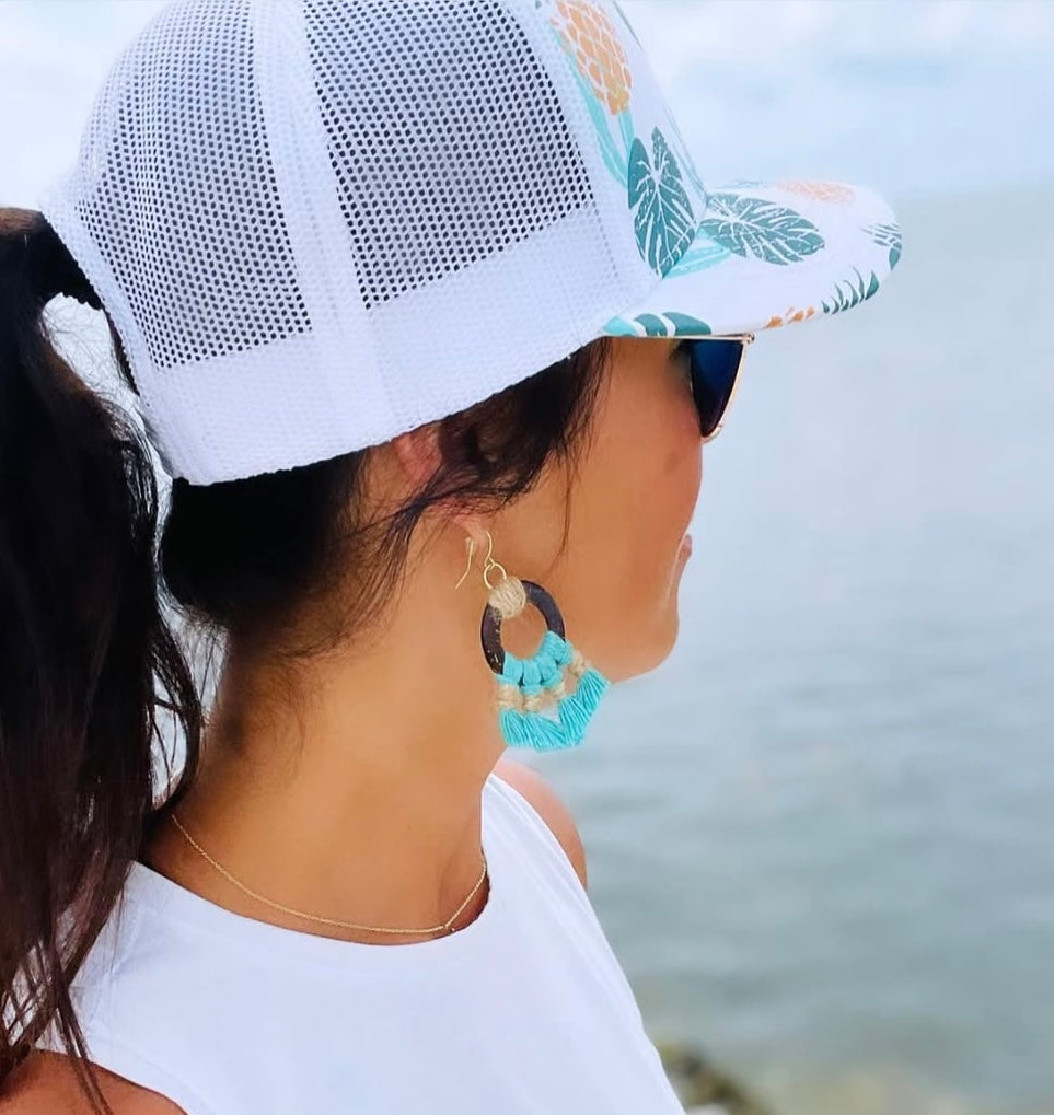 Macrame Earrings -Coconut Bay Sz: Medium