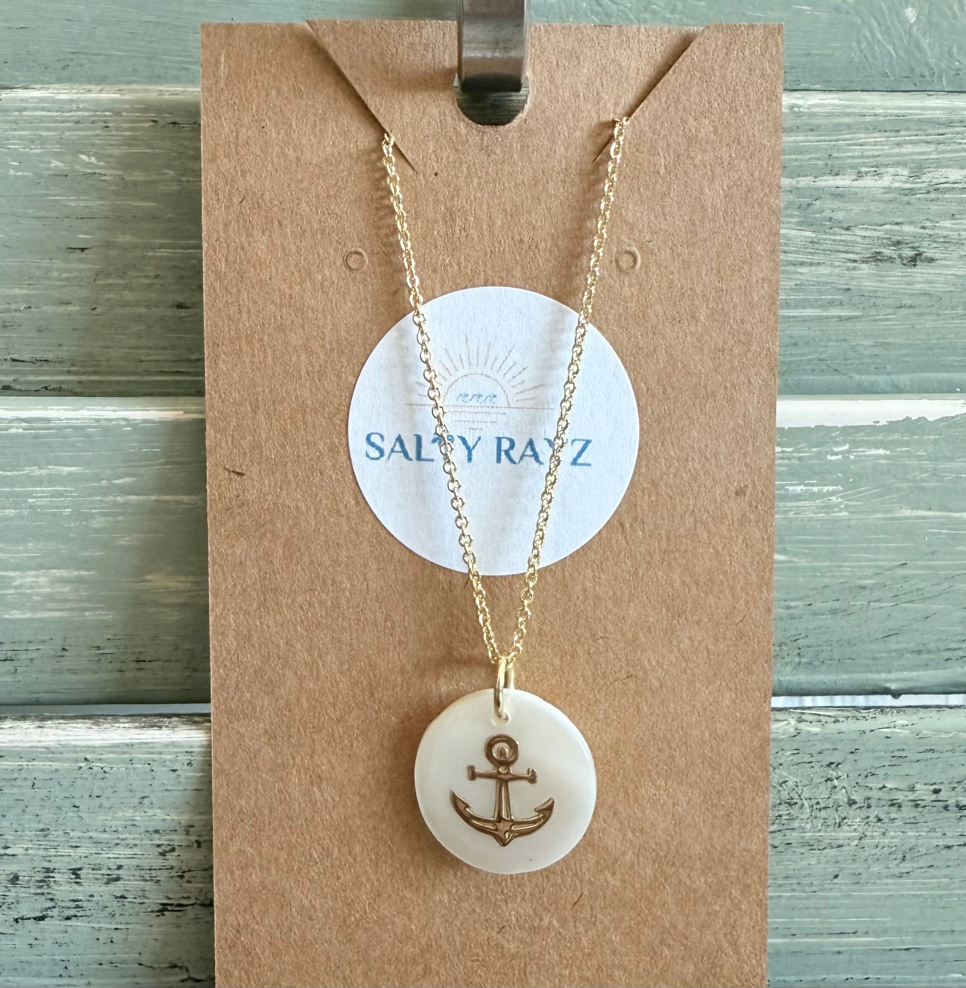 Fresh Water Shell Necklace: Anchor