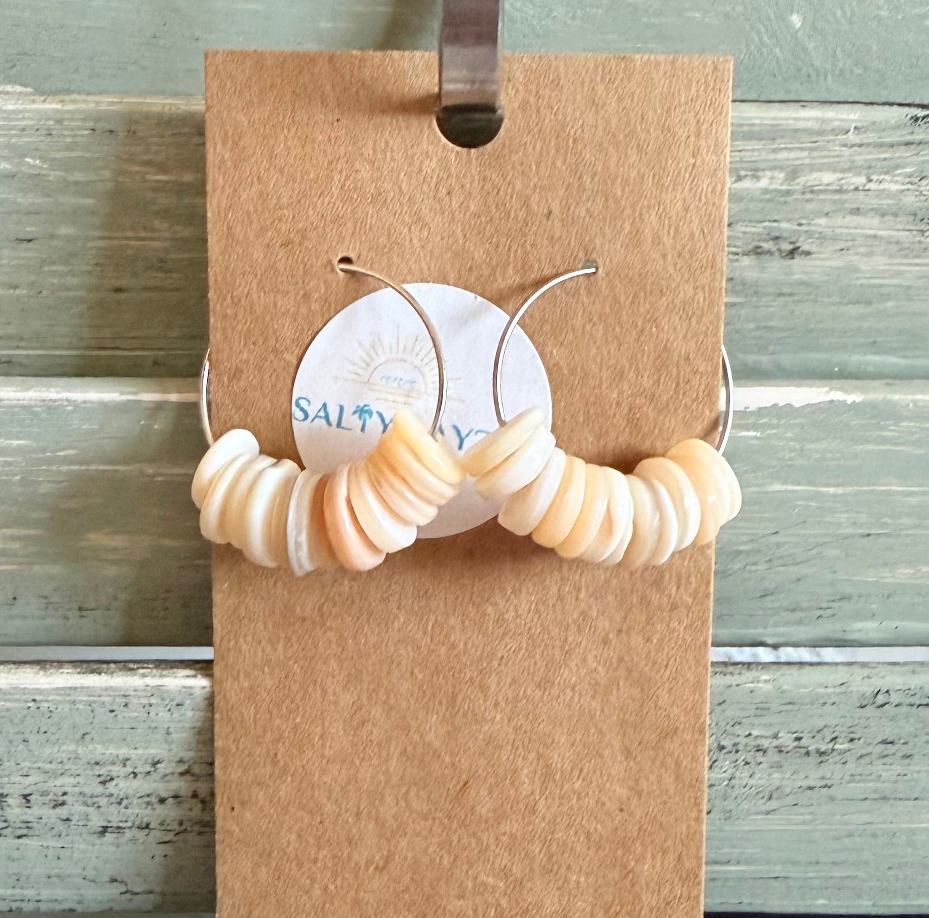 White Ocean Hoop Earrrings