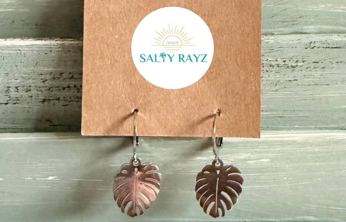 Monstera Palm Leverback Earrings