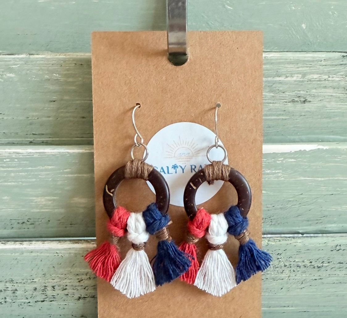 Macrame Earrings -Coconut Bay Sz: Medium