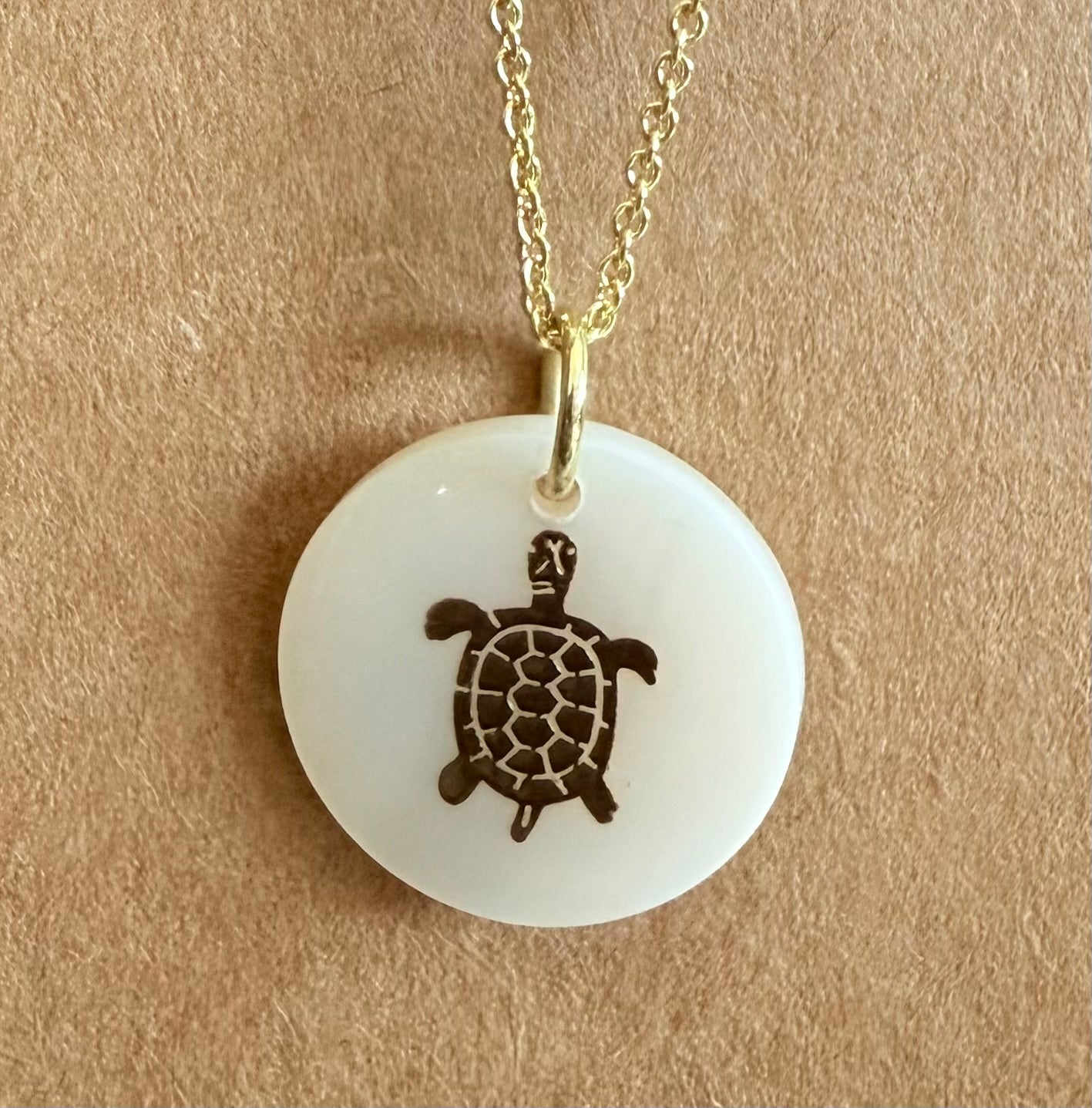 Fresh Water Shell Necklace: Turtle