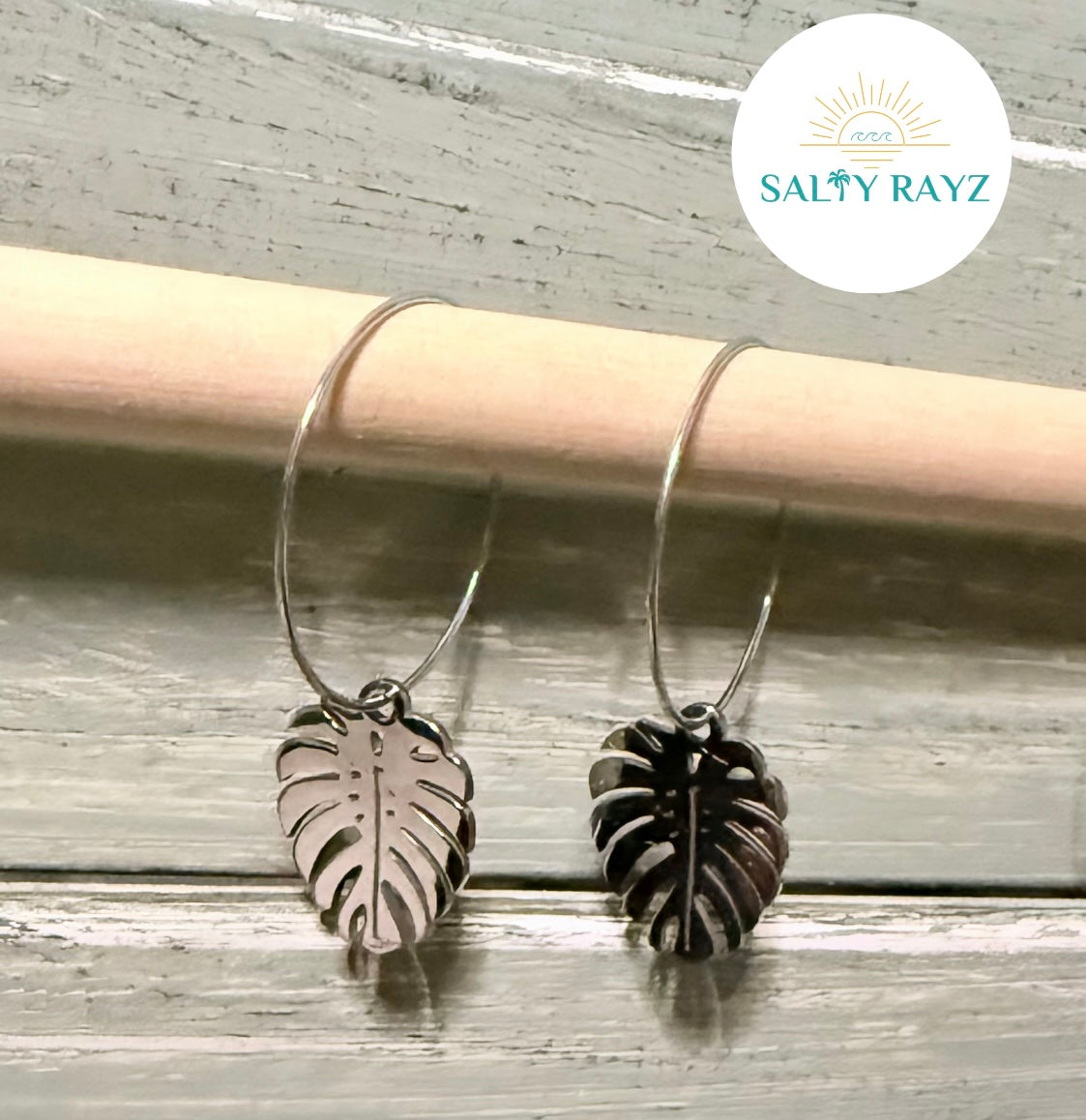Coastal Palm Hoop Earrings