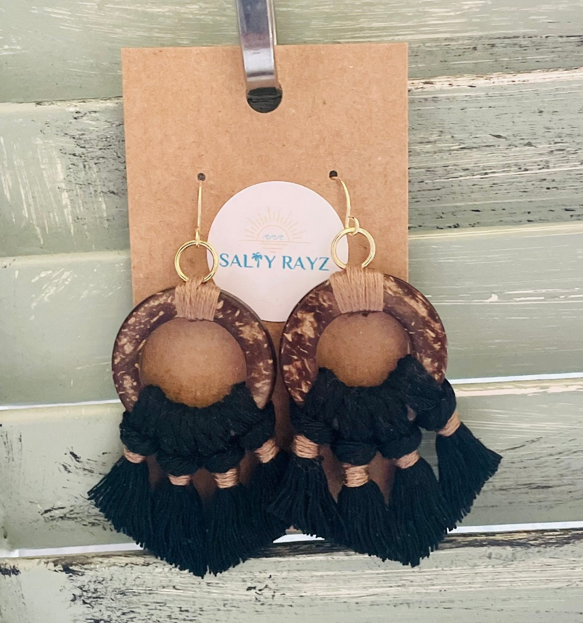 Macrame Earrings -Coconut Bay Sz: Medium