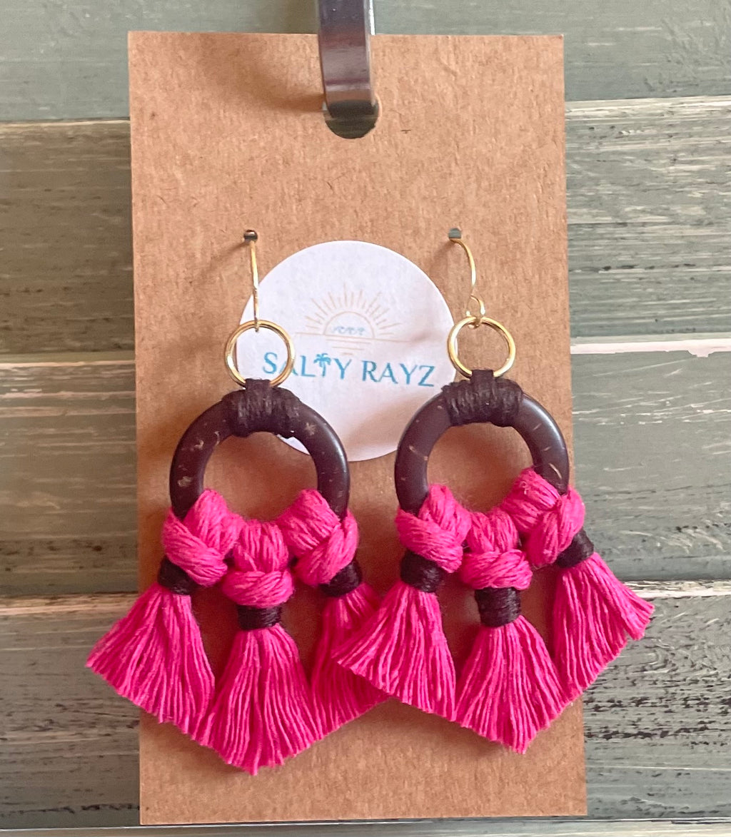 Macrame Earrings -Coconut Bay Sz: Medium