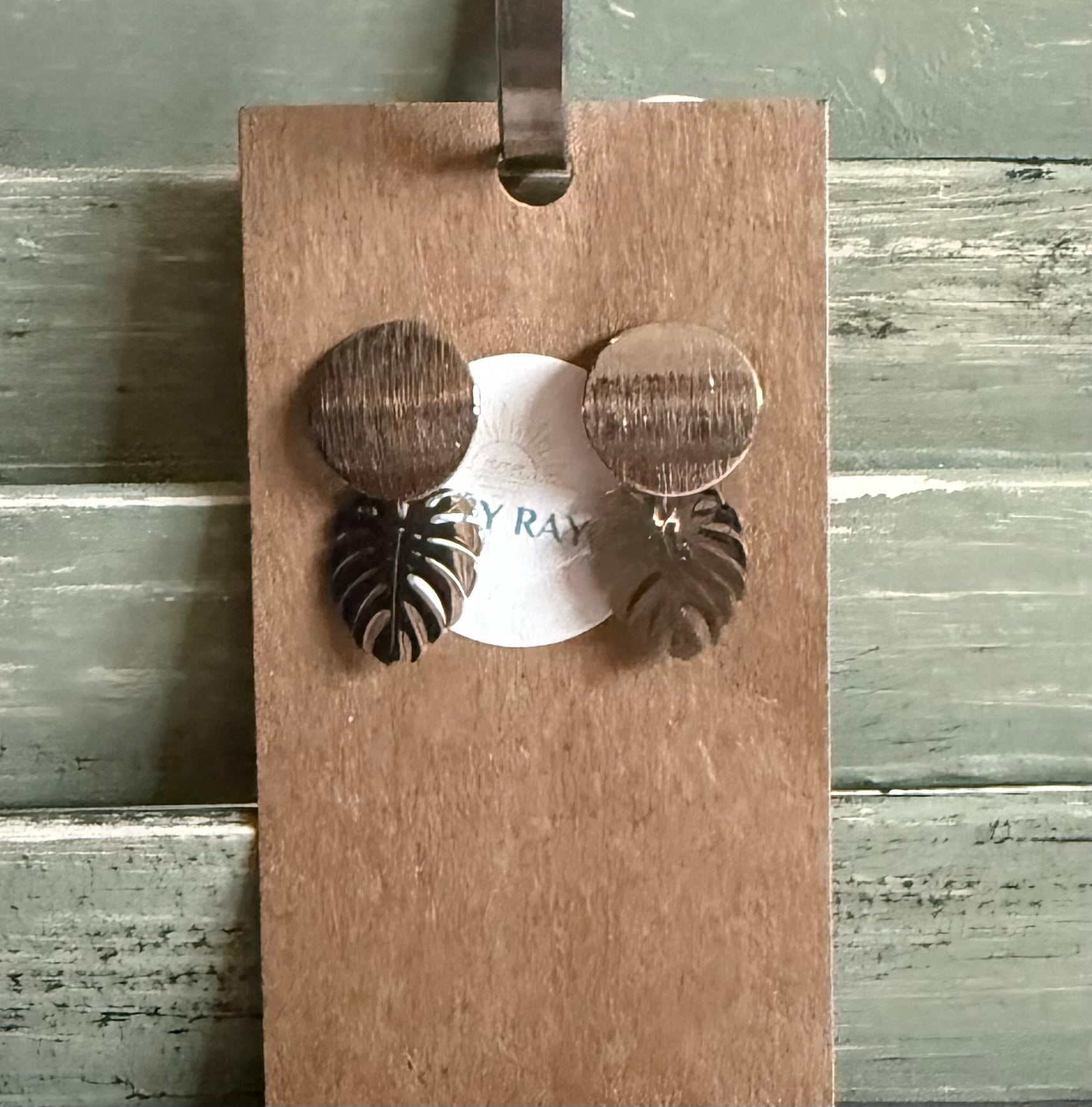 Coastal Palm (Brushed) Stud Earrings