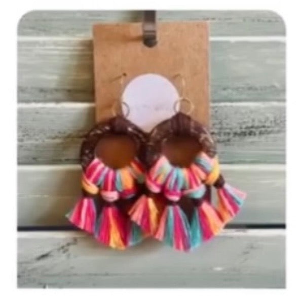 Macrame Earrings -Coconut Bay Sz: Medium