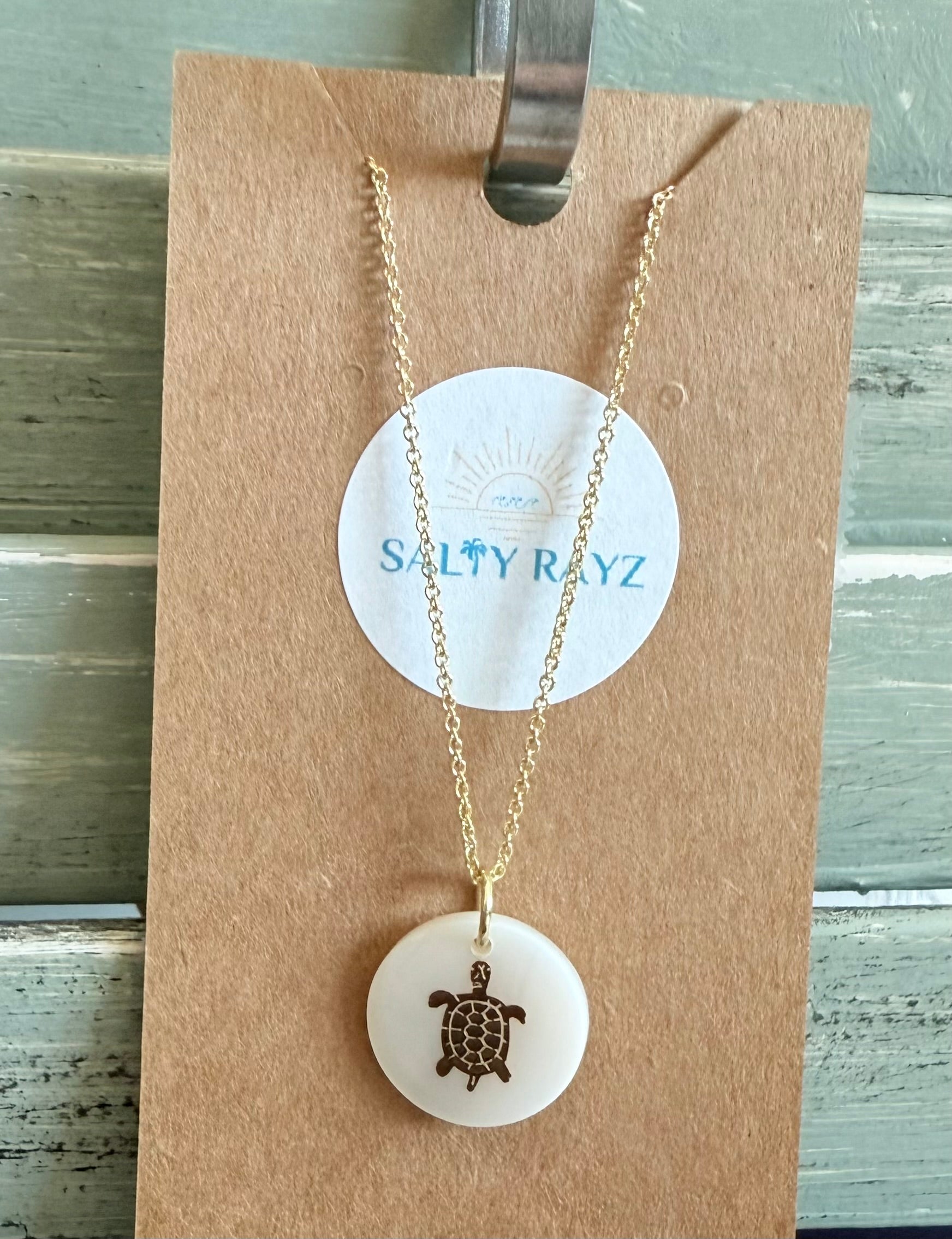 Fresh Water Shell Necklace: Turtle