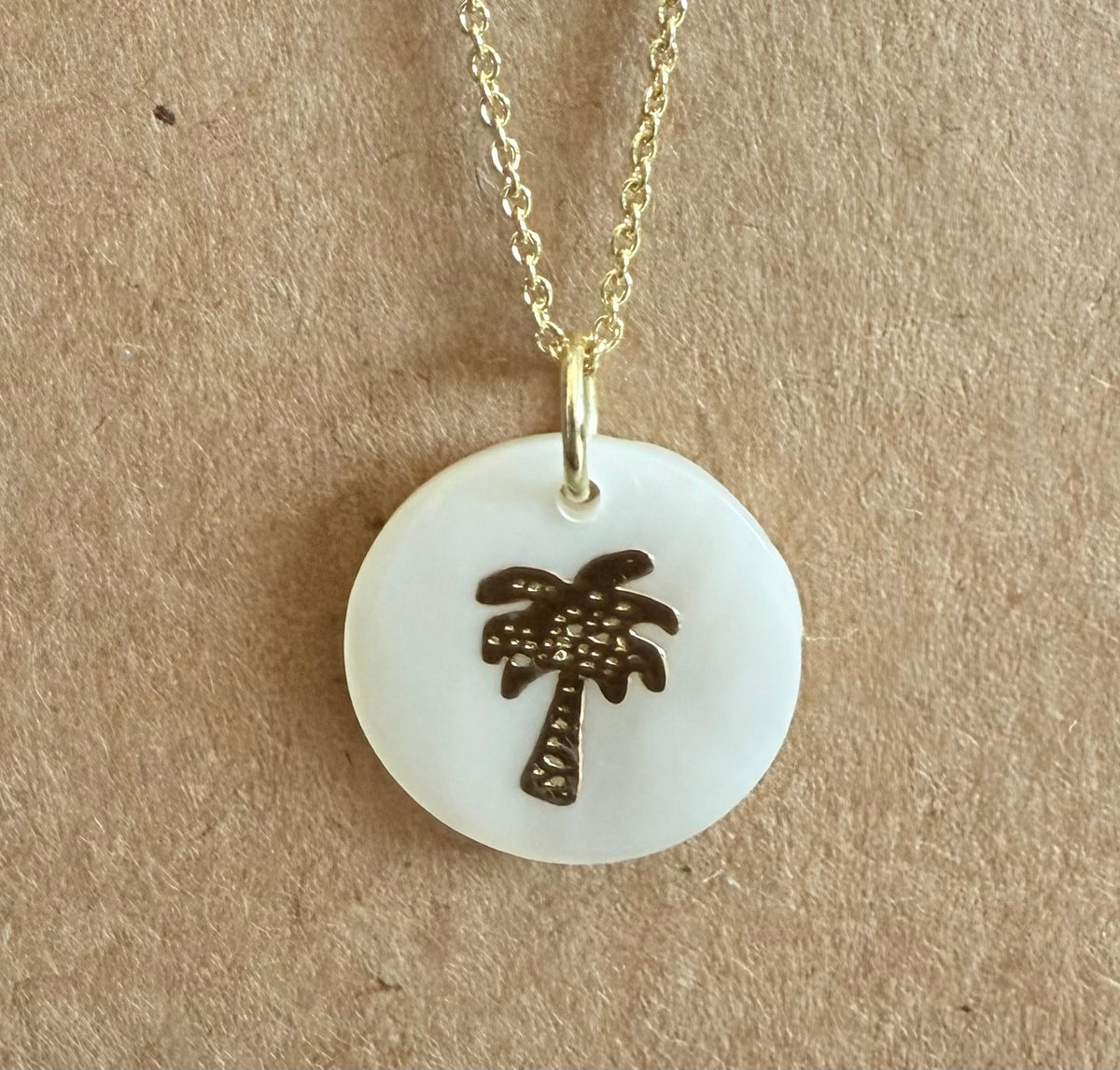 Fresh Water Shell Necklace: Palm Tree