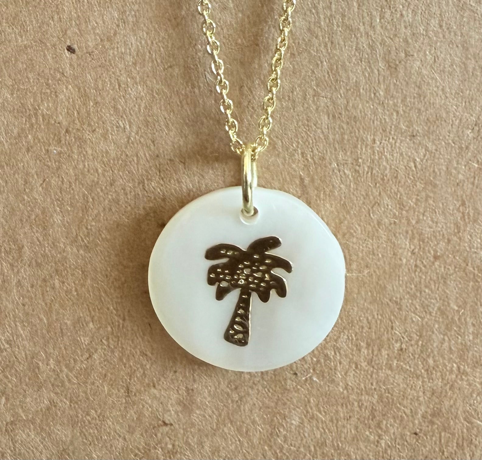 Fresh Water Shell Necklace: Palm Tree