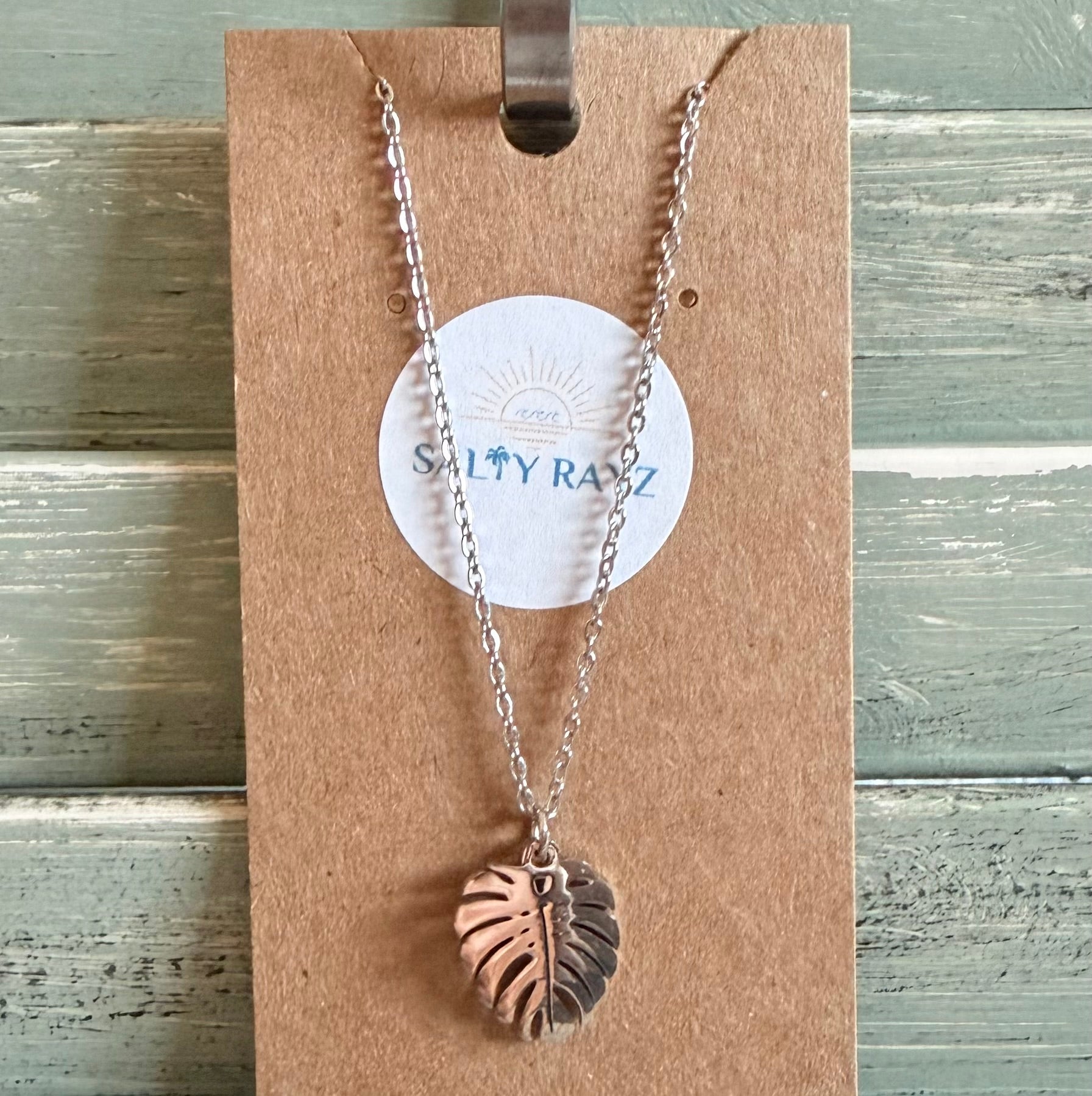 Monstera Palm Necklace