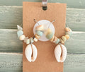 Cowrie Riverstone Hoop Earrings