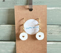 White Heart Earrings